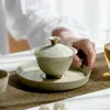 Set di stoviglie al miele Peonia in rilievo con glassa al miele Tre tipi di coperchio Ciotola Tazza da tè Set da tè cinese in ceramica singolo con non è
