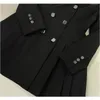 Robes décontractées Gkyocq coréen chic femmes robe élégante luxe col rabattu manches longues taille haute double boutonnage une ligne blazer