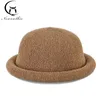 Fibonacci Cappello stile Fedora e borsalino con tesa a fungo femminile Cotone Lino Maglia Estate Autunno Cappello Trilby Cappello a bombetta a cupola Cappelli da donna 240326