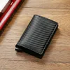 carb Fiber Card Holder Wallets Men RFID Black Magic Trifold Leather Slim Mini Wallet Small Mey Bag Male Purses Wallet Women T1Jl#