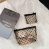 love Transparent Mesh Cosmetic Bag Box Set Cute Zipper Printing Portable Storage Portable Toiletry Bag Statiery Bag for Women y7PJ#