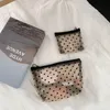 Love Transparent Mesh Cosmetic Box Cosmetic Box Ensemble Impression de fermeture à glissière mignonne Portable Sac de toilette portable Sac Startiery pour femmes Y7PJ # #