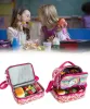 lunch Bag for Kids Two Compartments Cooler Bag for Boys Travel Lunch Tote with Adjustable Strap Insulated Lunchbox School Child D3MW#