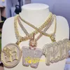 Colgante de moissanita de plata esterlina, probador de diamantes de paso de placa redonda Vvs de oro amarillo personalizado de Hip Hop