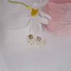 Stud Earrings YIZIZAI Charm Tiny Flowers For Women Luxury Gold Color Zircon Pearl Wedding Jewelry Pendant