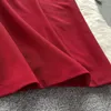 カジュアルドレス夏のSSTSS女性ボディコンドレスビンテージスクエアカラーの袖の袖のスリムハイウエストスプリット膝の長さパーティーワークペンシル