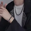 Catene squisita semplice ragazza regalo clavicola catena in pelle da uomo braccialetto stile coreano collana braccialetto gioielli di moda donna