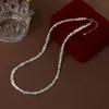 Chaîne de clavicule en perles d'eau douce naturelles baroques en argent écrasé avec un design unique, paquet en or américain 14 carats, boucle sterling S925