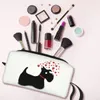 Scottie Dog Love Hearts Bolsa de maquillaje para mujer Organizador de cosméticos de viaje Kawaii Cute Scottish Terrier Almacenamiento Bolsas de aseo p9mx #