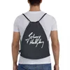 Franska rocklegenden Johnny Hallydagen dragskot ryggsäck sport gymväska för män kvinnor shoppar sackpack a0np#