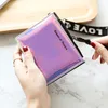 Ny Lanyard Laser Holographic Wallet Women Wallet Lady Short Purse Portfel Card Holder Women's Small Wallet Coin Purse Carteras M66Q#