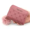 Nouveau portefeuille brodé pour femmes dames porte-monnaie Hairball gland PU cuir fermeture à glissière porte-carte de crédit embrayage Mey sac poche c2zn #