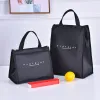 black Thermal Lunch Bag Portable Cooler Insulated Picnic Bento Tote Travel Fruit Drink Food Fresh Organizer Accories Supplies H3Pm#