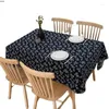 Bordduk Restaurang Linne bomull Etnisk stil Dagduk Imitation Batik Navy Blue Retro Fllower Dinning Cover Tapete