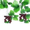Fleurs décoratives chaîne de verdure artificielle raisins vignes feuilles feuillage Simulation Fruits maison chambre jardin guirlande de mariage extérieur