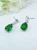 Brincos de garanhão moda 925 prata gota verde puro luxo conjunto com diamante de alto carbono amor jóias de casamento atacado
