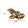 Garden Decorations 2Pcs Brass Frog Statues Home Decor Mini Miniatures Animal Sculptures For Desk Decoration Attract Wealth Office Table