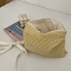 Kvinnor Girls Plaid Makeup Bag Cott Cosmetic Bag dragkedja Pouch Pouch Simple Portable Large Capacity Storage Bag Fi C2K5#