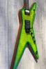 Custom Shop Wash Dimebag Darrell Signature Green Flame Maple Top Electric Guitar Black Binding Floyd Rose Tremolo Black Hardware9181909