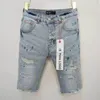 Purple Designer Jeans Shorts High Quality High Street American Size Plus Size Hip Hop Ripped Shorts 205
