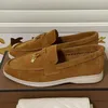 Man kvinna kashmir walk loafers charm casual skor gyllene utsmyckade mocka par sko äkta läder sneakers fabrik direkt greenwig blondewig spetsar