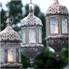 Bougeoirs suspendus lanterne support marocain creux vintage métal style européen décoration murale pour la maison patio jardin (sans)