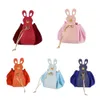 pu Leather Veet Drawstring Bag Large Capacity Korean Style Festive Sugar Bag Bucket Bag Wrist Carto Rabbit Ear Handbag t2Sk#