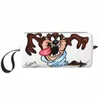 cute Tasmanian Devil Travel Toiletry Bag Women Taz Carto Comic Cosmetic Makeup Organizer Beauty Storage Bags Dopp Kit Box Case J4mq#