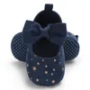 First Walkers Toddler Girl Bowknot Princess Shoes Sequin Stars Soft Sole Low Upper Sandals Non-slip Canvas Cute Prewalker Crib Sneakers