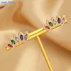 Stud Earrings SUNSLL Cubic Zircon Petals Gold Plated Classic Irregular Colour For Women Girls Anniversary Jewelry Gifts