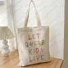 1pc Let Queer Kids Live modèle fourre-tout sac à bandoulière en toile pour les voyages quotidiens pour femmes sac de magasin réutilisable o9ZE #