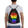 Preto vidas matéria punho lgbt orgulho plag cordão mochila esportes ginásio saco para mulheres homens lésbicas gay treinamento saco t187 #