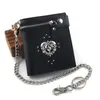 Mäns korthållare läderplånbok med Jean Key Chain 3 -stil H9RR#
