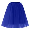 Jupes femmes maille robe de bal élastique taille haute Tulle longueur au genou Fillibeg couleur unie Costumes de fête Dancewear Club adulte Jupe