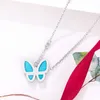 Designer Van Turquoise Blue Butterfly Necklace V Gold Plaked Product Collar Chain