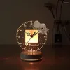 Horloges de table 3D Night Light LED Lampe rechargeable Creative Fruit Réveil Amour TimeClock Décoration de la maison