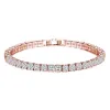 Bangle One Row drei Reihen voller Diamant -Zirkon -Armbänder Kristall von Swarovskis Fashion Ladies Bracelet Geschenke Weihnachten Bangle223c