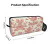 Français Toile De Jouy Motif Motif Voyage Trousse de toilette Femmes Français Toile Maquillage Sac Cosmétique Sacs de rangement Dopp Kit Case Box K2Ii #