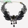 Collier ras du cou gothique victorien en dentelle noire pour femmes, chaîne de clavicule rétro, Steampunk foncé, Style Loli, bijoux d'halloween, 1 pièce