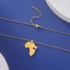 Pendentif Colliers Likgreat Animal Afrique Carte avec drapeau Hip-Hop Style Acier inoxydable Israël Cartes africaines Bijoux pour femmes Hommes