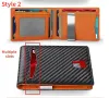 Ny RFID-stöldskorthållare Karbisfiber Multi-korthållare Mynt Purse Men's Credit Card Holder Luxury Microfiber Plånböcker J91Z#