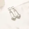 Designer Earring Letters Stud 18K verguld NIEUW Luxe merk Dames diamanten hanger met studs oorbellen Bruiloft Sieraden 2271