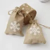 Gift Wrap 50piece/lot Linen Drawstring Bag Packaging Crafts Storage Wedding Party Candy Tote