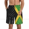 Herr shorts män strand kort snabbtorkande simning stam jamaica metall flagga badkläder baddräkt bad