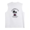 Print Vest Men Summer Casual Beach Tank Top Korea Fashion Sleeveless Shirts Male Loose Undershirt 100% Cotton Tees Hip Hop Tops 240321