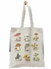 1pc Vintage champignon motif fourre-tout sac mignon boutique sac de transport décontracté toile épaule sac à main boutique cadeau K9Ox #