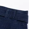Damesbroeken Vrouw Relaxed Fit Baggy Kleding Soild Destroyed Flare Jeans Elastische taille Bell Bottom Zoom Denim Koreaanse zomer