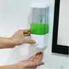Flytande tvåldispenser 500 ml väggmonterad badrum sanitizer schampo duschgel container flaskan manuell sugkopp
