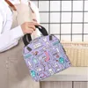 Kawaii Doctors Nurse Imprimer des sacs à lunch isolés pour les femmes Small Portable Lunch Box Totes Food Thermal Sacs Bento Socch Lanch Sac W9DP #