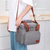 14l Portable Thermal Lunch Bag Double Layers Durable Waterproof Cooler Lunch Box Ice Insulated Case Oxford Dinner Shoulder Bag l9E0#
